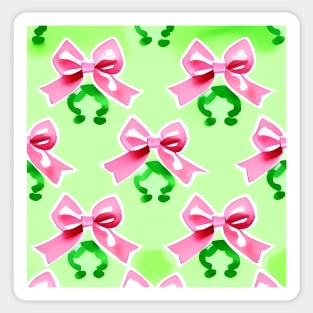 Preppy small bows on light green Sticker